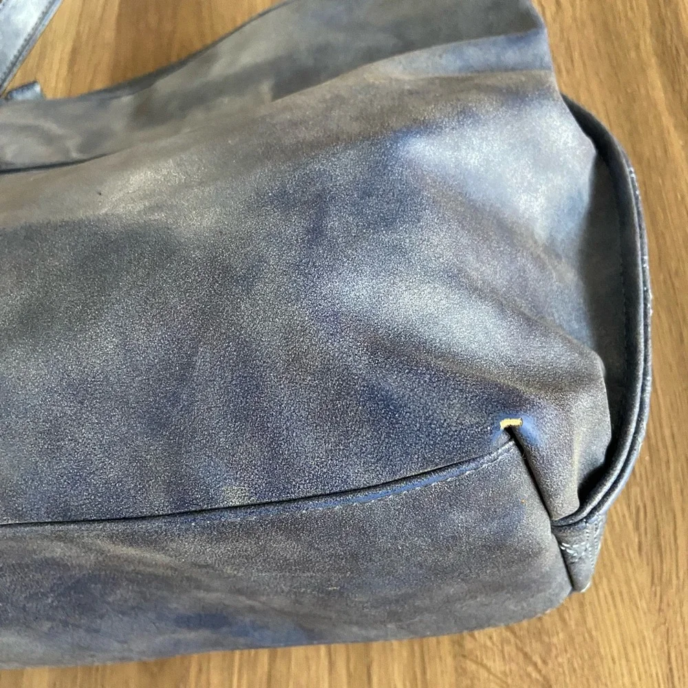 Nicole Miller Faux Suede Quilted Hobo Bag